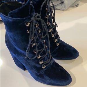 Never worn Kendall and Kylie blue velvet boots!